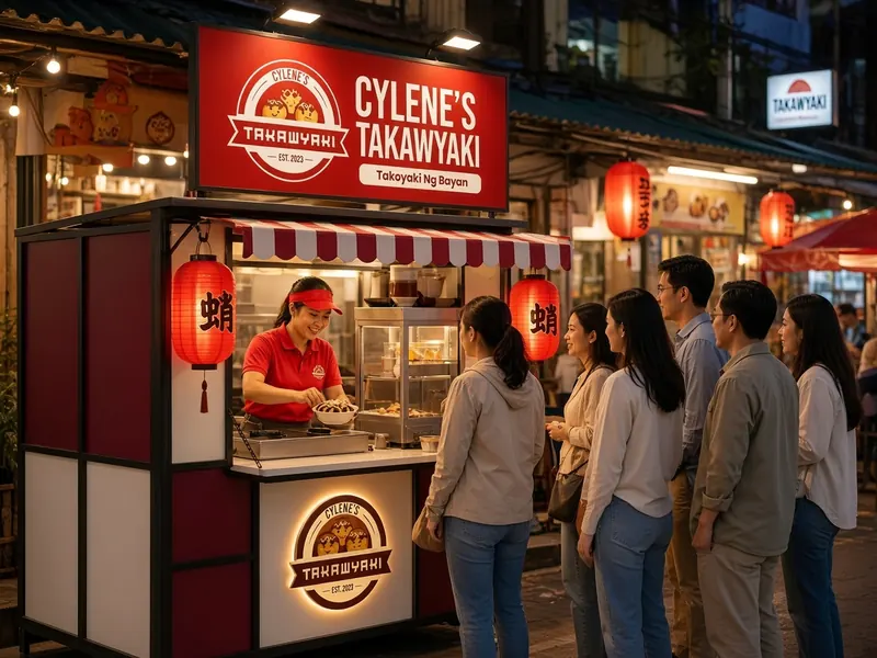 Busy Cylene's Takawyaki food cart branch