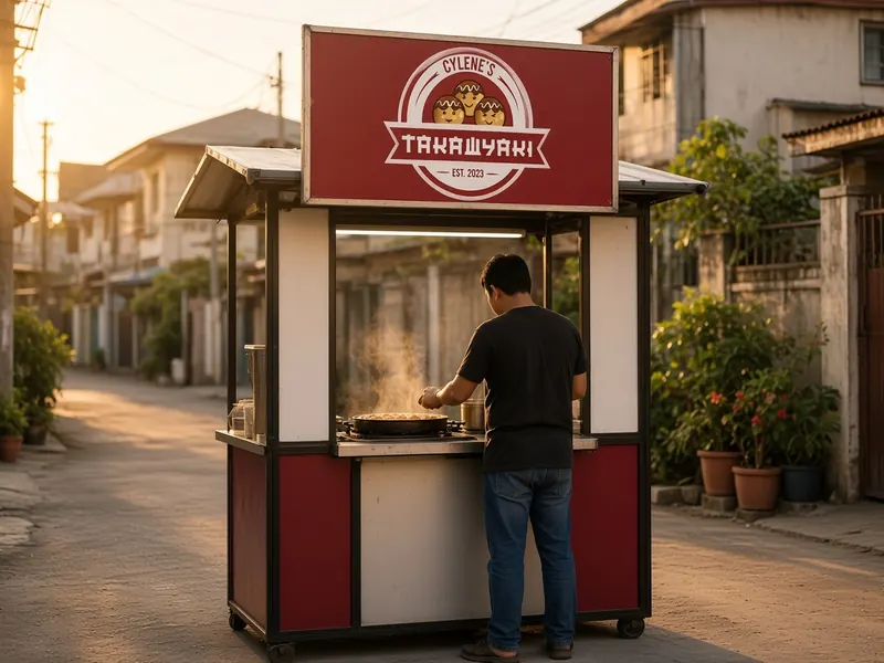 First Cylene's Takawyaki takoyaki stall in Bagong Silang, Caloocan